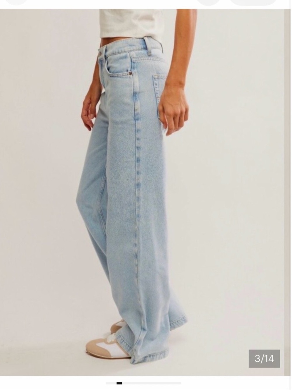 Free People Light Blue Wide-Leg High-Rise Jeans